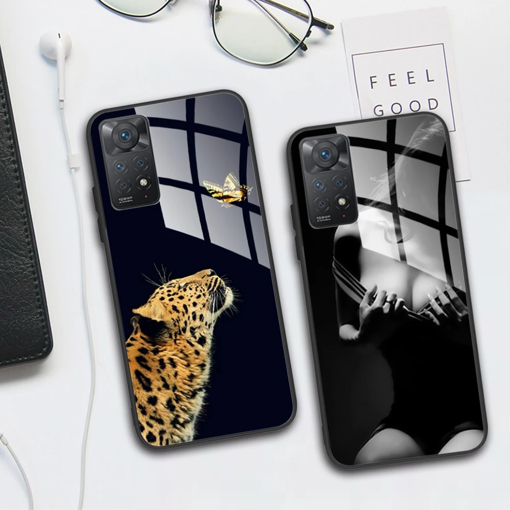 

For Redmi Note 11 Pro 5G Case Cover For Xiaomi Redmi Note 11 11s Cool Marble Tempered Glass Phone Case Redmi Note 12 12s Fundas