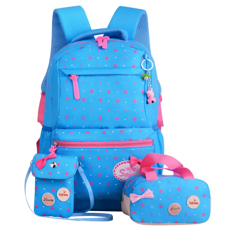 Dropshipping Children School Bags Teenagers Girls Rucksack Backpacks 3pcs/Set Mochila Kids Travel Backpack Cute Shoulder Bag