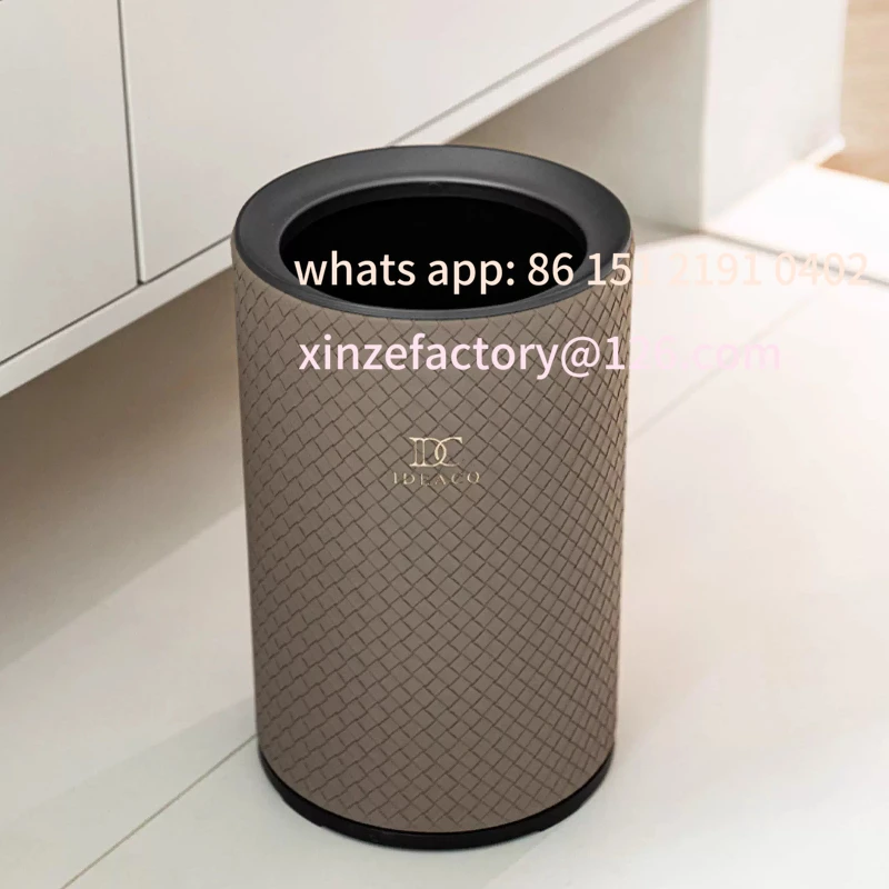 

Customizable Trash Can Luxury Designer Waste Bin for Living Room High-end Garbage Containers with Built-in Offic