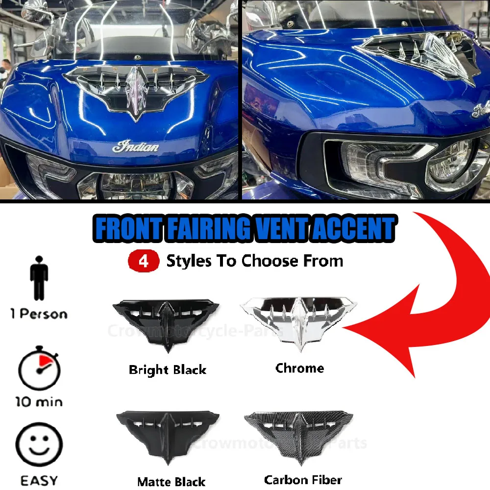 

For Indian Pursuit/Challenger NEW Motorcycle Front Fairing Vent Cover ABS Black Accessories Replacement Parts Easy Installation