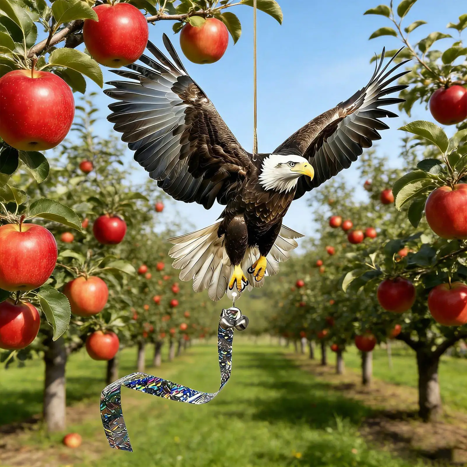 

2D Flat Eagle Bird Repeller Scare Bird Away Acrylic Eagle Windmill With Reflective Strip Bird Reflector To Keep Birds Away