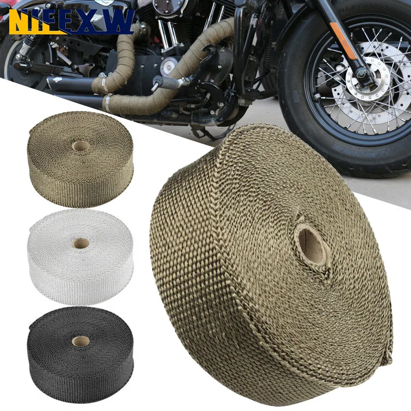 Roll Fiberglass Heat Shield Motorcycle Tropical Glass Fiber Heat Protection Auto Parts Heat Wrap Thermal Protection Pipe Insulat