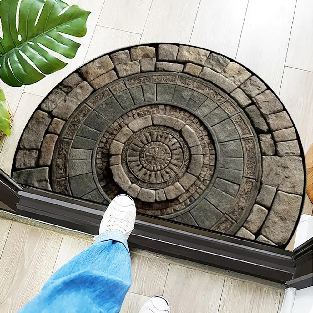 1pc Half-Circle Door Mat - Semi-Round Non-Slip Entry Mat, Floor Mat for Indoor/Outdoor Use - Front Door, Patio, Home Decor