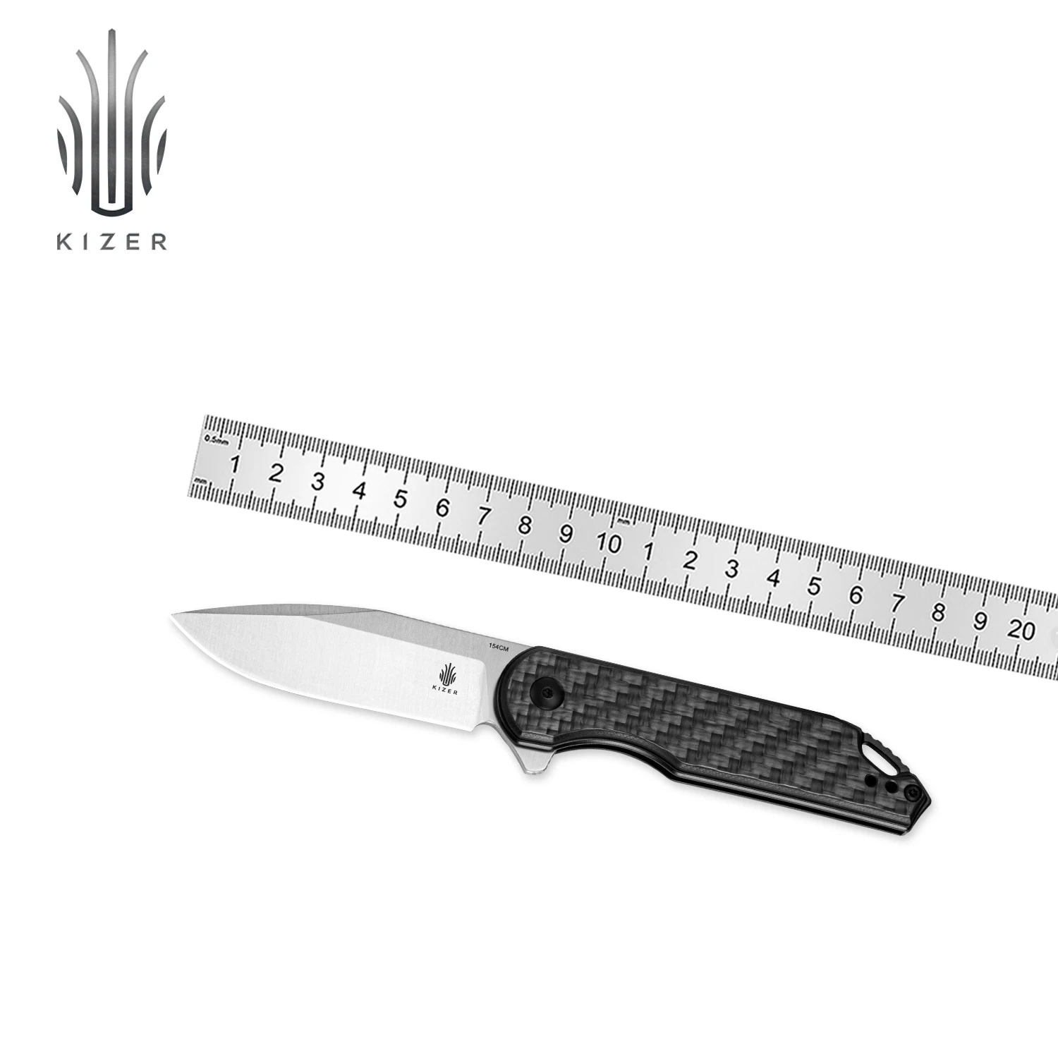 Kizer Pocket EDC Knife Assassin V3549C3 2023 New Carbon Fiber Handle 154CM Steel Blade Useful Hunter Knives