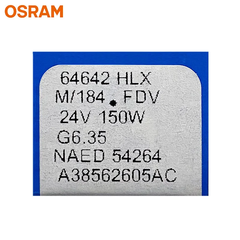 OSRAM 64642 HLX M/184 FDV 24V 150W G6.35 Halogen Display Optic Lamp Microscope Bulb Surgical Projection Light NAED 54264
