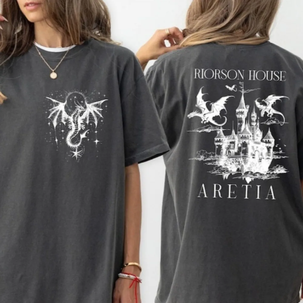 Fourth Wing Aretia Tee Basgiath War College Dragon Rider Iron Flame Rebecca Yarros Women Tops O-neck Graphic Print T Shirt