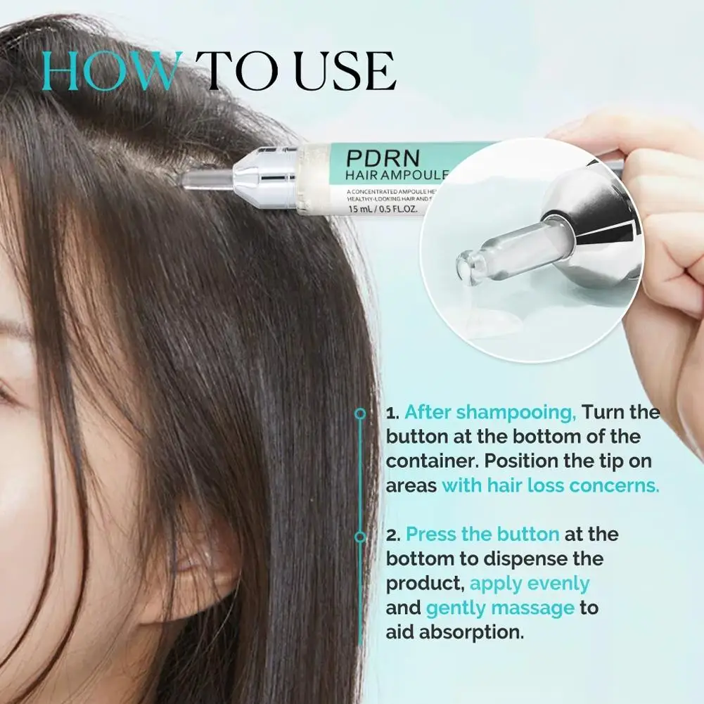 KOEC PDRN Hair Ampoule Serum 15ml Nourish Scalp Soothe Discomfort Increase Scalp Hydration Maintain Healthy Scalp And Hair
