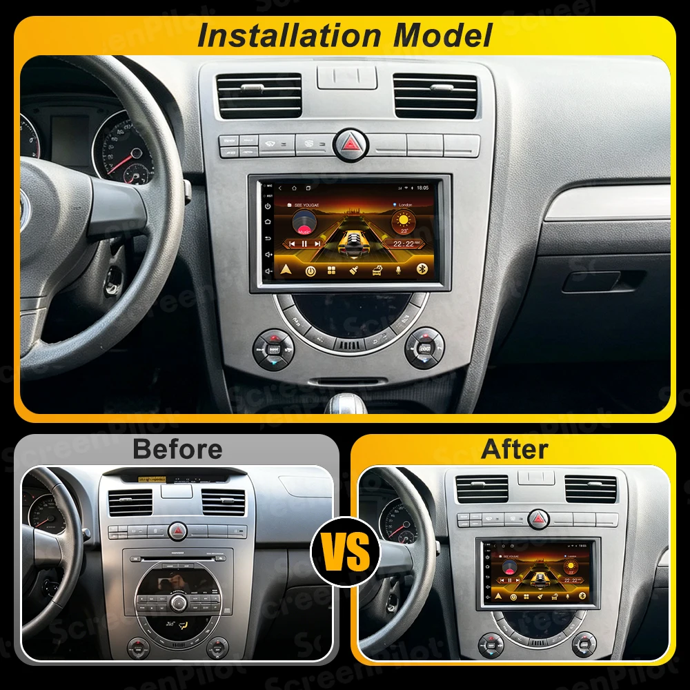 7 inch Android 16 For Ssangyong Rexton 2007+ Car Radio Stereo Head Unit Multimedia Video Player GPS Navigation Touch Screen RDS