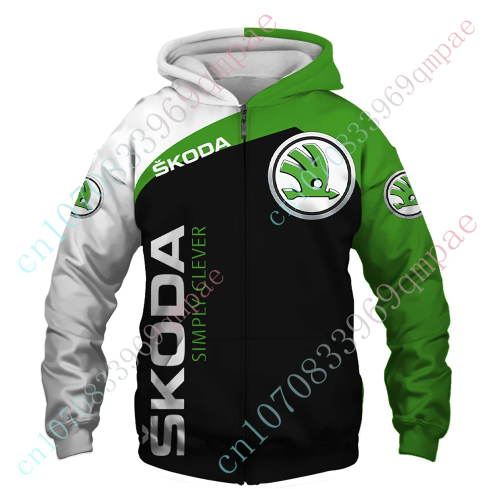 Skoda Clothing Harajuku Pullover Top Unisex Sweatshirt Casual Oversize Zip Hoodies Anime Hoodies For Men Women Custom Logo