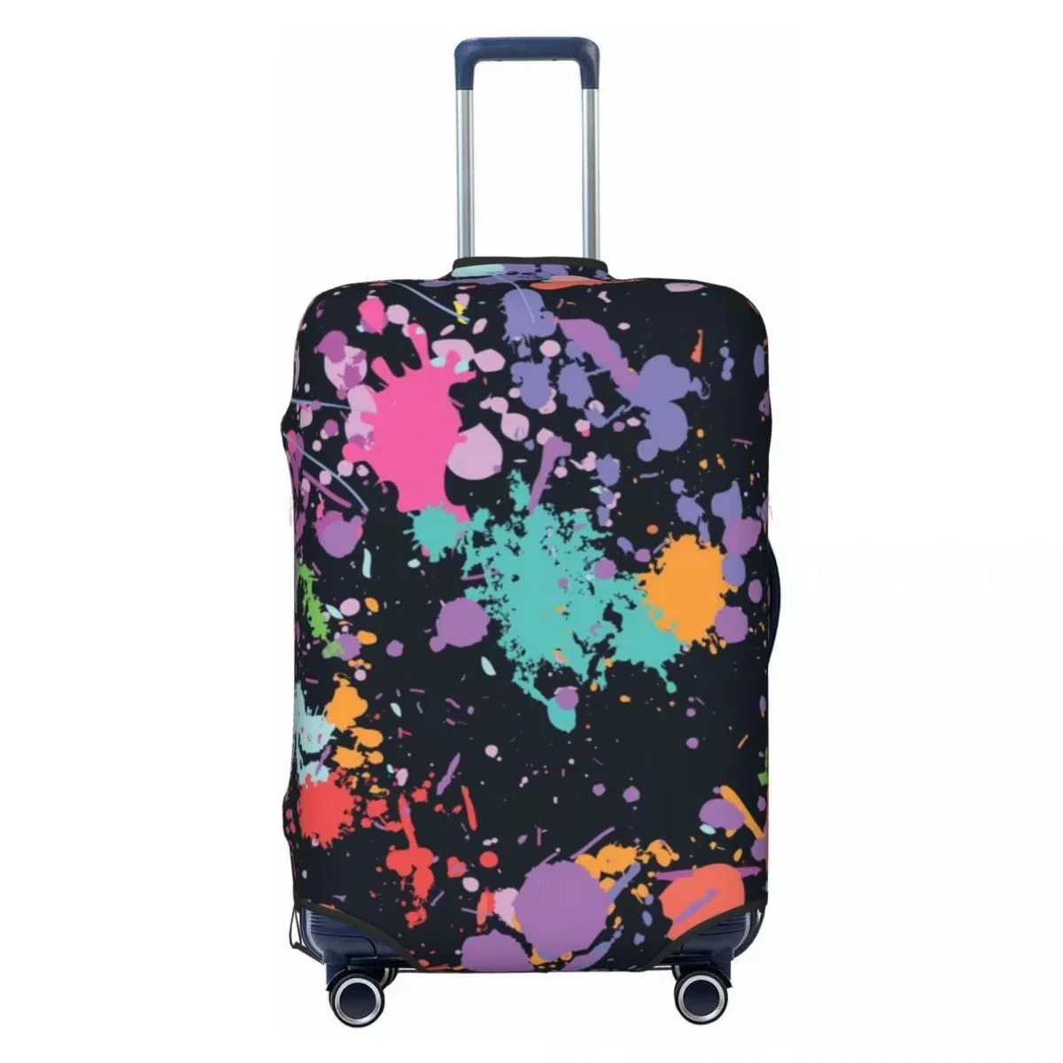Vibrant Ink Splash Print Luggage Cover Elastic Suitcase Protector Dustproof Anti Scratch Travel
