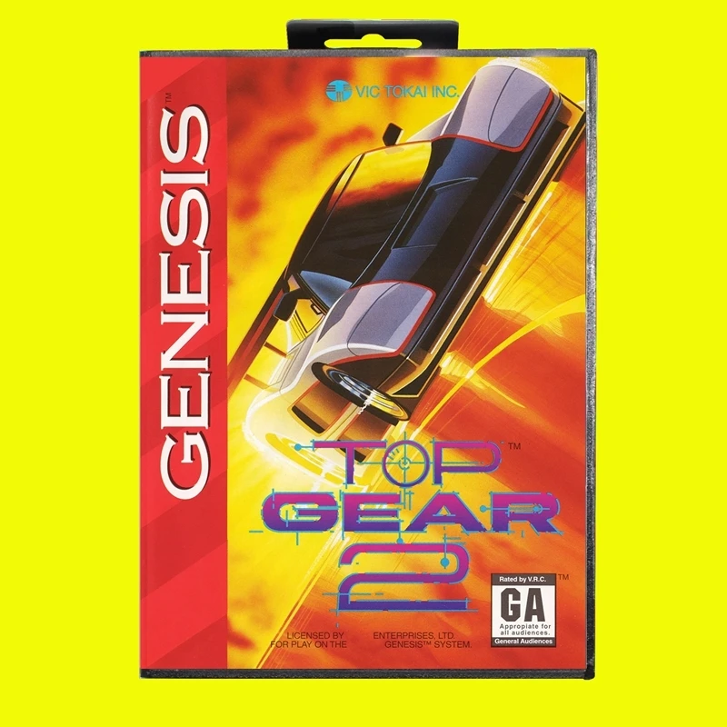 

Top Gear 2 MD Game Card 16 Bit USA Cover for Sega Megadrive Genesis Video Game Console Cartridge