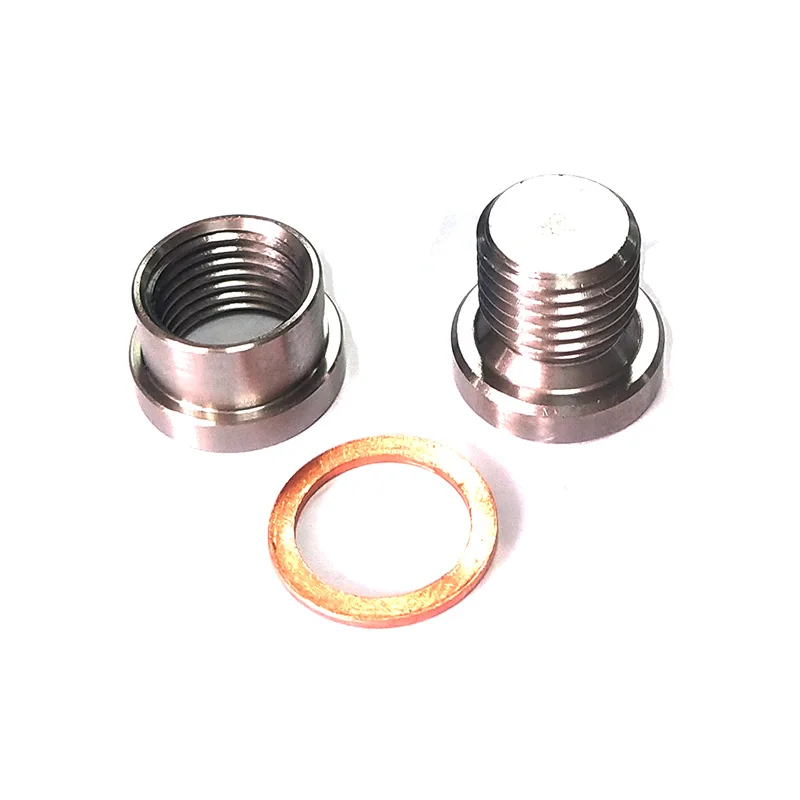

M12x1.25 Exhaust Oxygen Sensor Weld-In Stepped Bung with Hex Plug Kit Stainless Steel for Automotive Aftermarket