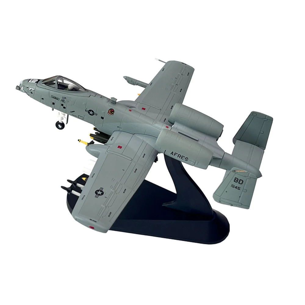 1/100 Scale US A-10 A10 Thunderbolt II Warthog Hog Attack Plane Fighter Diecast Metal Aircraft Model Children Boy Toy Gift