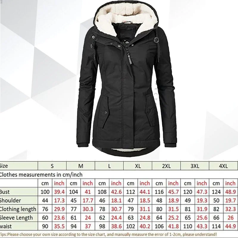 New Women\'s Custom Your Logo Jacket Hooded Thick Warm Parka Women Winter Waterproof Outwear Zipper Ladies Parka Coat