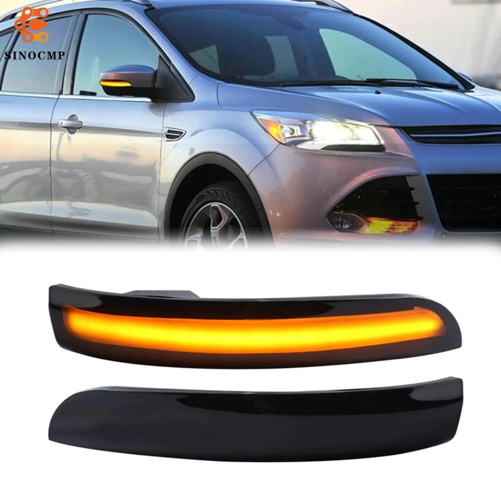 

LED Sequential Side Mirror Turn Signal Light CN15-13B384-AA For Ford Kuga Escape EcoSport C-Max Focus 3 MK3 Car Light Assemblies