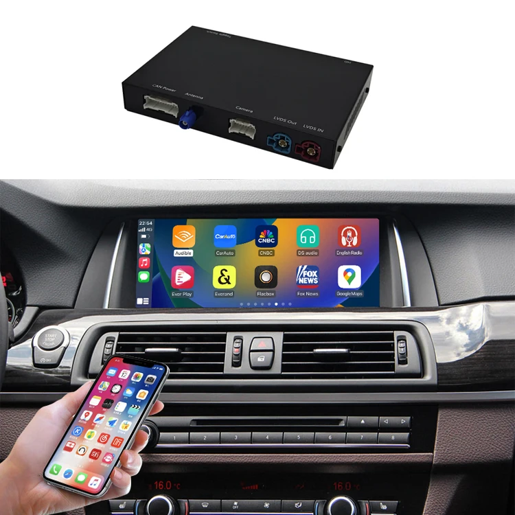

STLFMultimedia AI Box Car Apples Carplay Wireless Android Auto for BMWs F10 F11 F07 NBT System 2012-2018