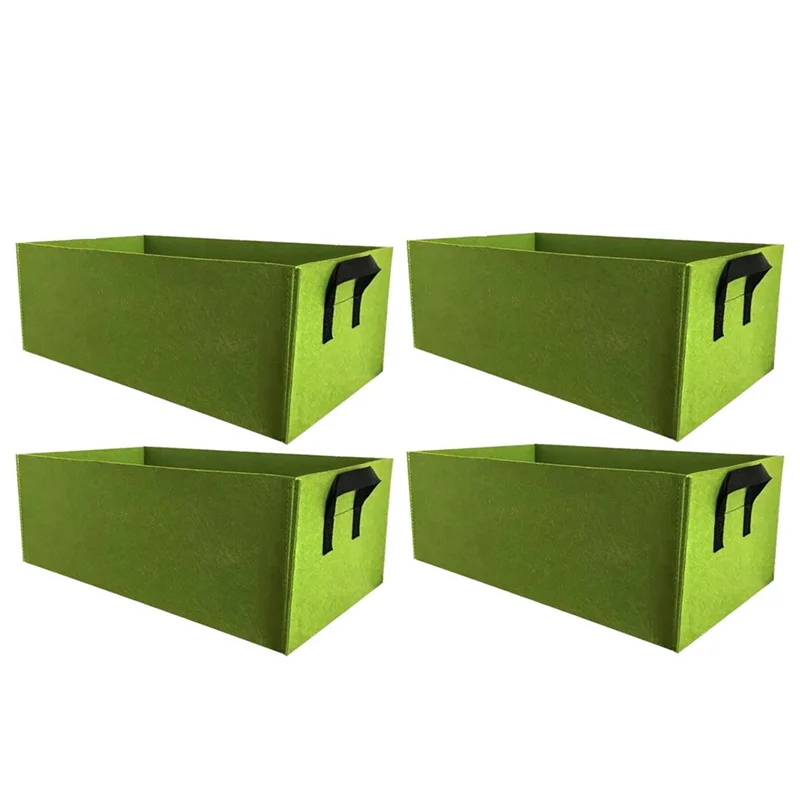 

RR-4PCS Fabric Plant Pot Grow Bags Vegetable Tomato Strawberry Growing Planter Rectangle Garden Potato Planting Pots