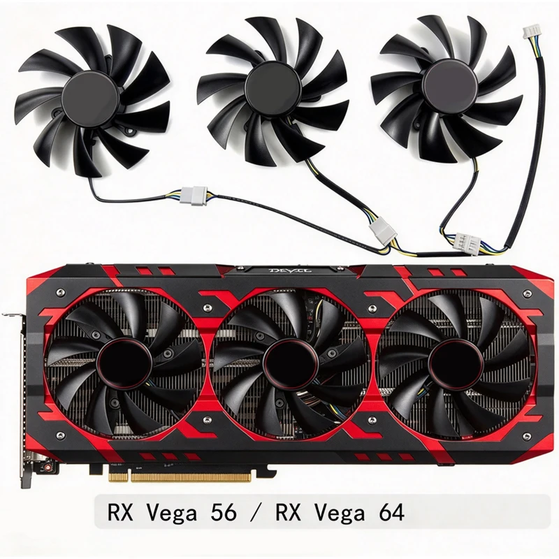 Replacement Graphics Card Cooling Fan for DATALAND RX Vega56 Vega64 Red Devil, 86MM Fan Diameter, 42MM Mounting Hole Pitch