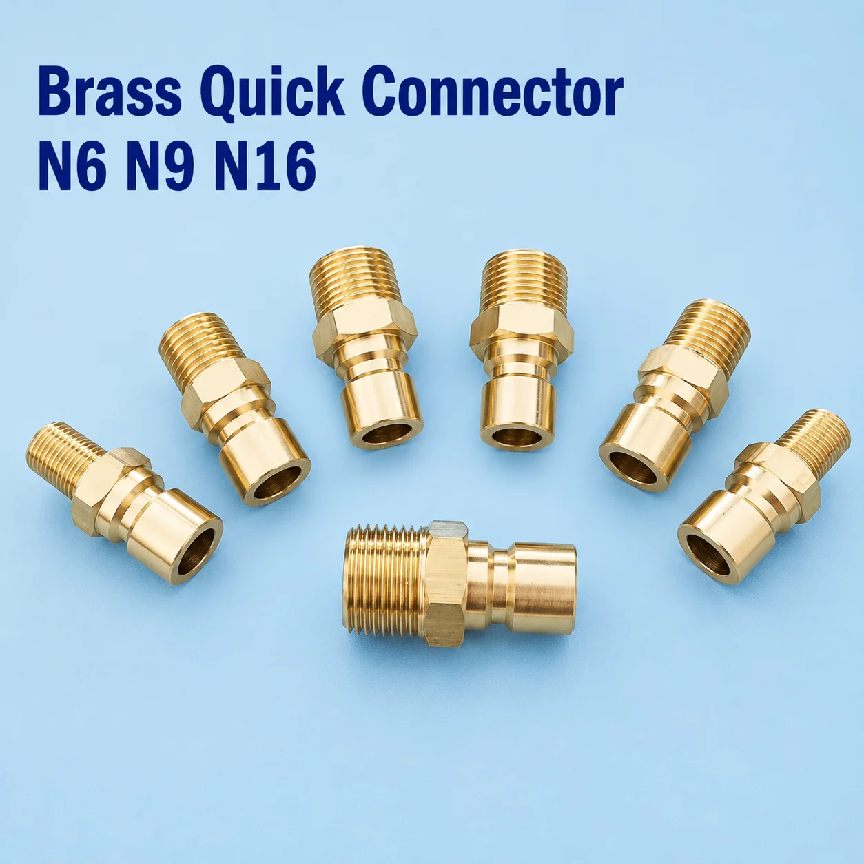 2/10PCS N6 N9 N16 BSPT Brass Male Quick Connector Plug Cooling Water Nozzle Quick Coupling Mold Parts for Injection Mold Cooling