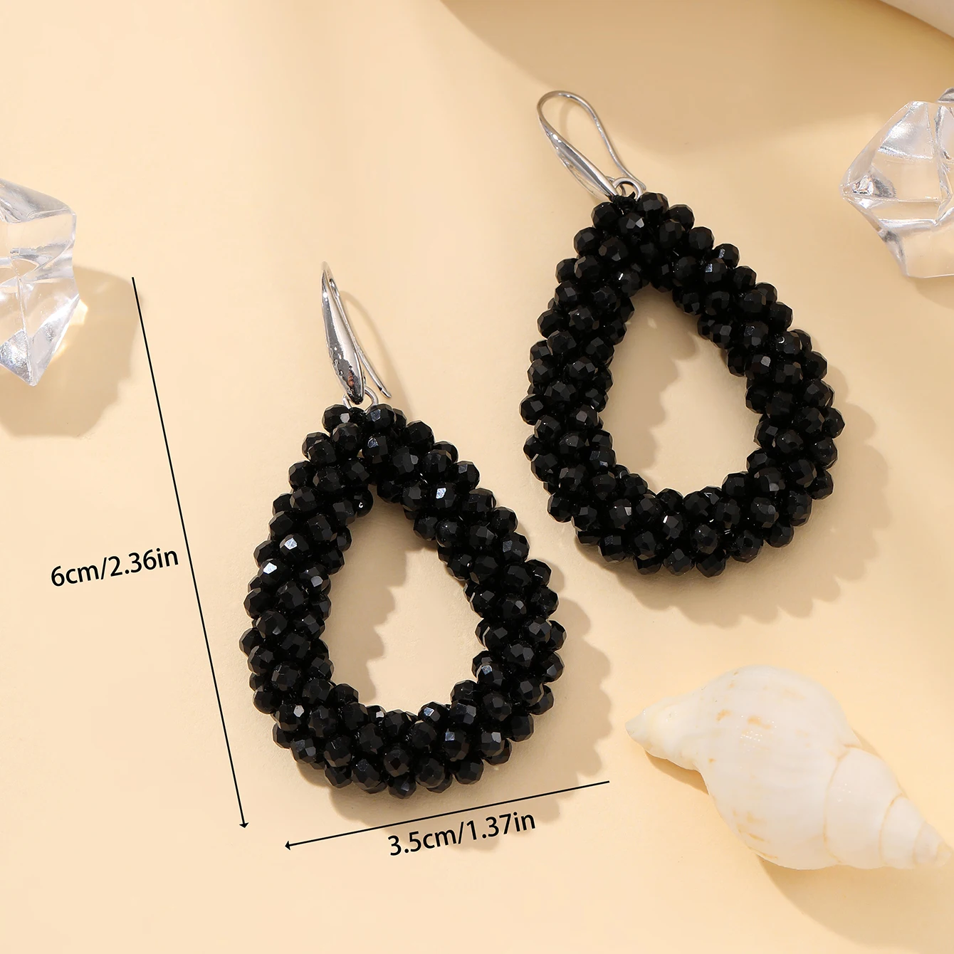 INKDEW New Fashion Water Drop Earrings for Women Faceted Beads Handmade Crystal Big Long Earrings Jewelry Vintage boho EA004