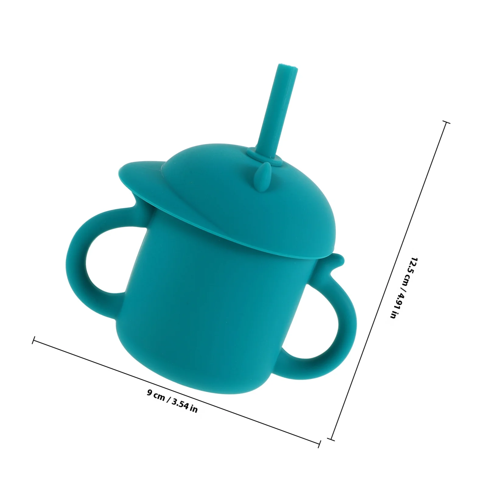 Silicone Training Cup for Toddlers with Handle and Straw No Spill Unbreakable Baby Drinking Cup Dishwasher Safe