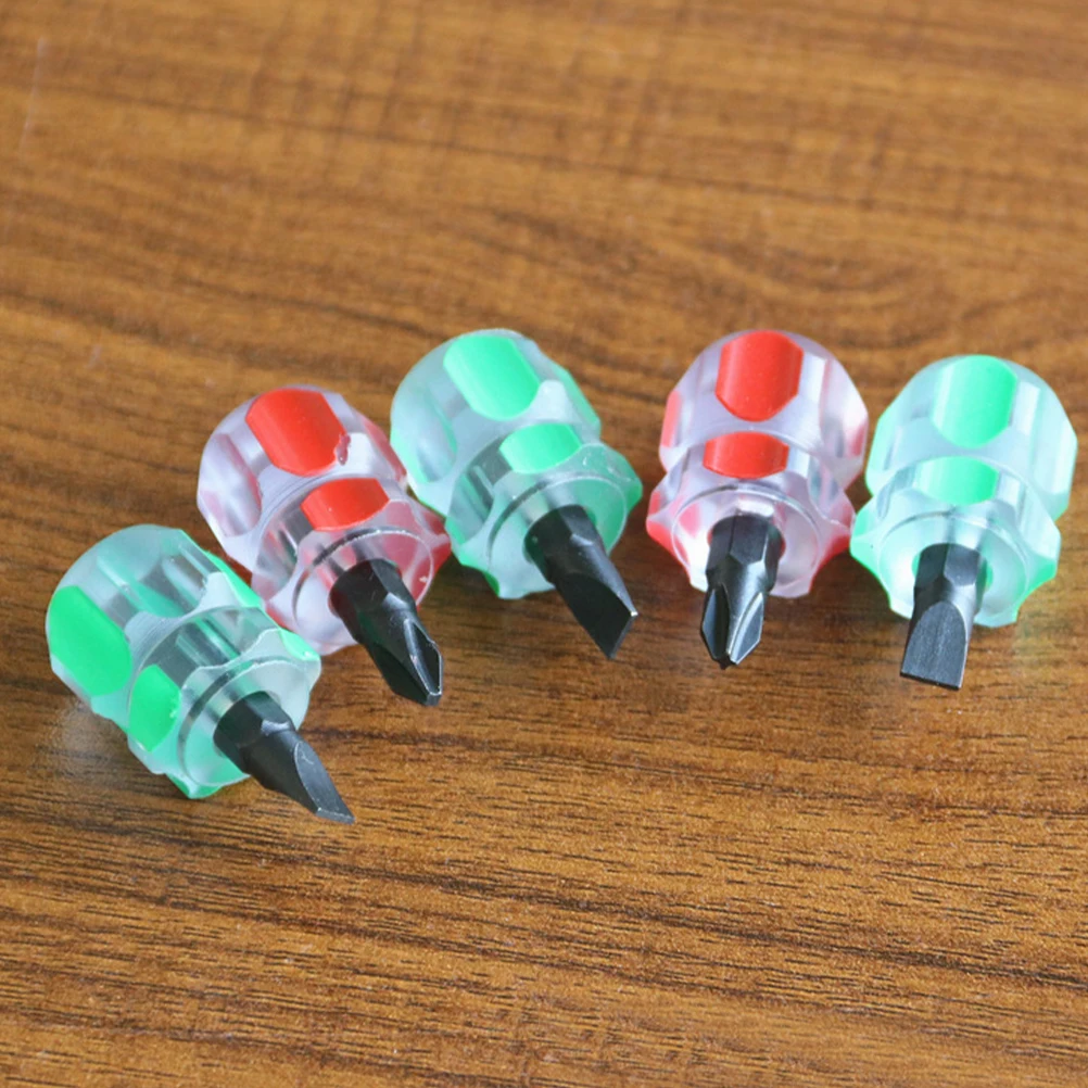 

Compact Stubby Screwdriver Kit 8 Pieces Multi Use Mini Short Handle Screwdrivers Set For Electronics Automotive Home Maintenance