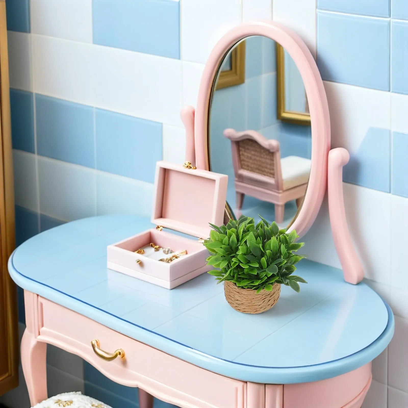 

4Pcs Miniature Potted Greenery Dollhouse Plants Tiny Artificial Bonsai Mini Garden Ornaments Mini Plant Decoration Simulated