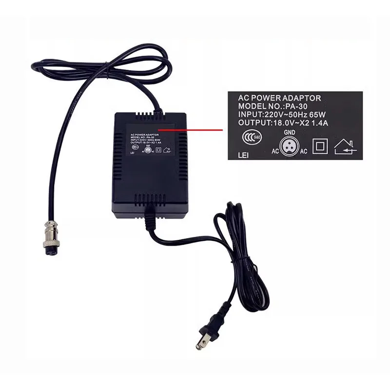 0528110V/220V F4 F7 CT Series Mixer Special Power Supply Dual 18V Universal Transformer 18W 350mA Three-Pin Connec