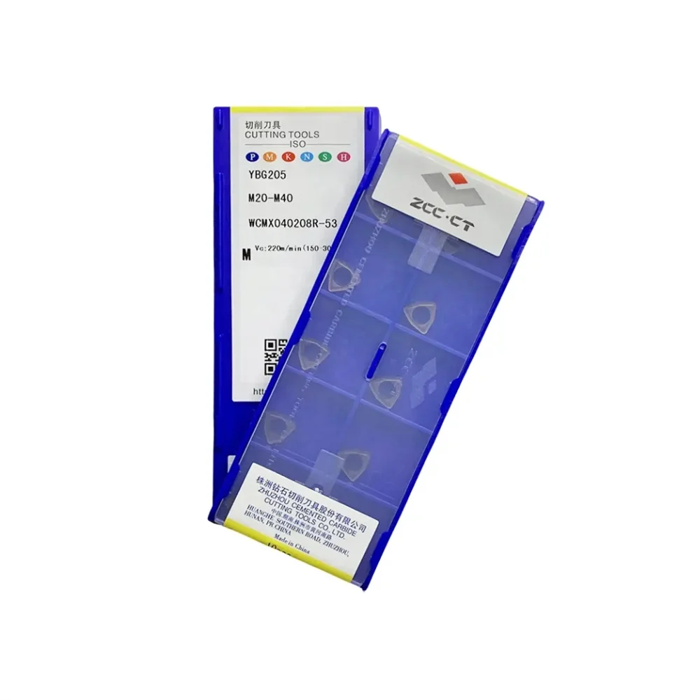 WCMX030208 WCMX040208 WCMX050308 WCMX06T308 WCMX080412R-53 YBG205 Inserti in metallo duro Lavorazione dell'acciaio inossidabile Taglio del tornio CNC