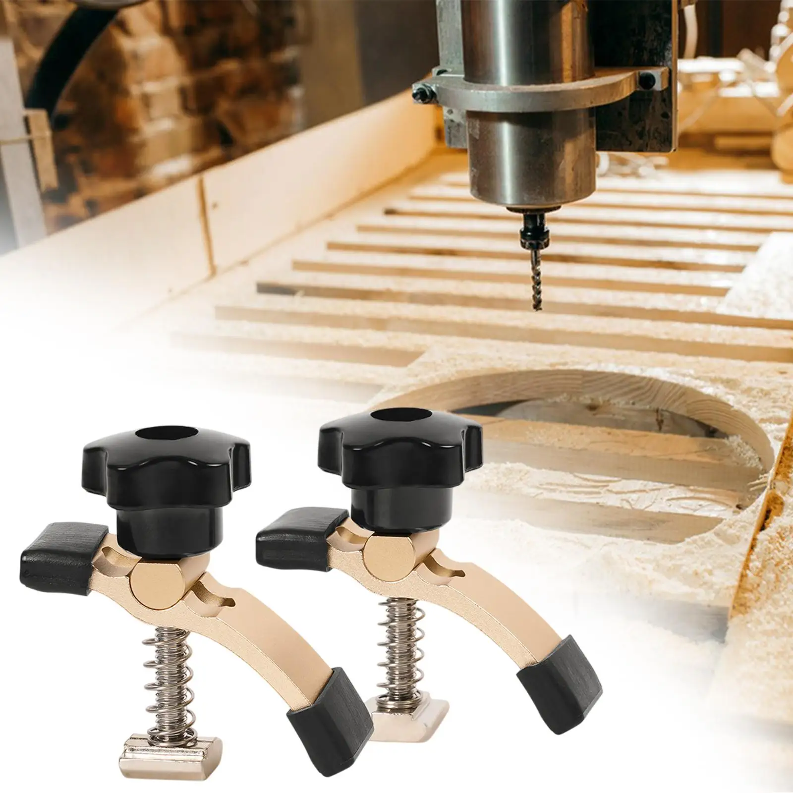 2Pcs T Track Clamps,Hold Down Clamps Fixture Clamps Arcuate Press Plate Clamps