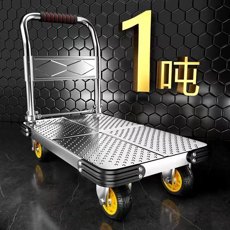 

trolley pull truck trolley folding trailer portable flat family trailer express warehouse small pull truck