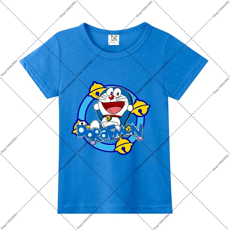 Doraemons Cute Short Sleeve Cartoon Anime Pattern Printed T Shirts Unisex Summer Clothes Comfortable and Breathable T-shirt Gift
