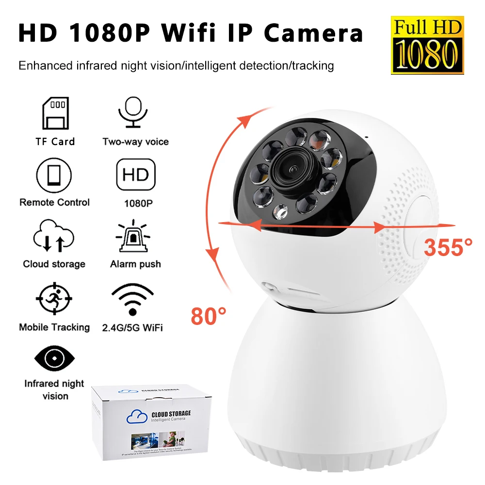 

HD 1080P IP Camera 5G WiFi Night Vision Baby Monitor Webcam Smart Home Security Protection Surveillance Camcorder Video Recorder