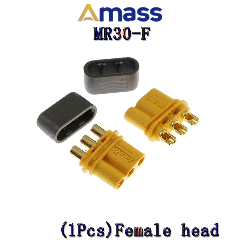 1 قطعة/الوحدة Amass MR30 MR30PB-F/متر T نموذج طائرة التوصيل البطارية موصل مجموعة الذكور الإناث مطلية بالذهب الموز التوصيل ل RC أجزاء