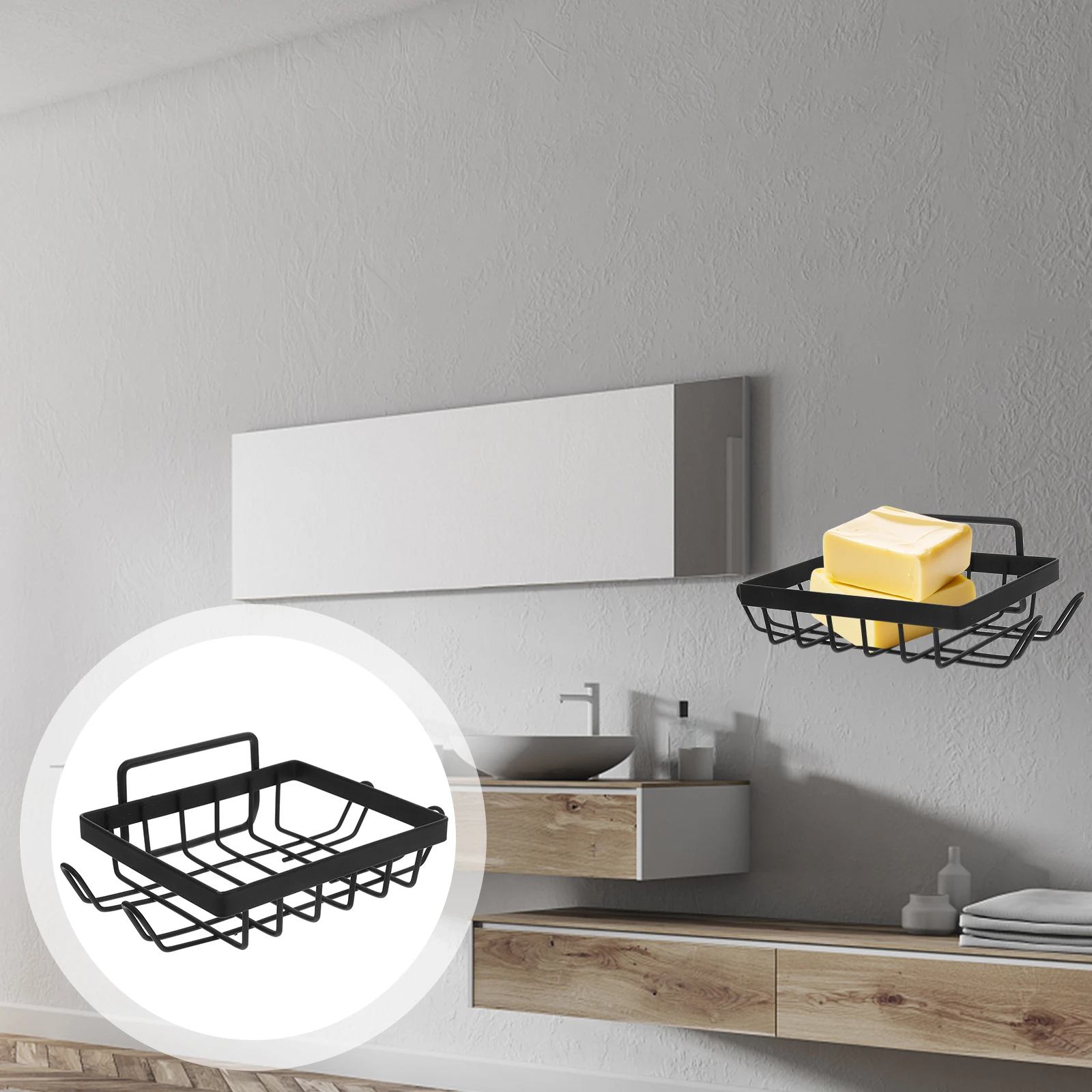 

Bathroom Soap Holder Wall Mounted Rustproof Metal Iron Drainage Design For Kitchen Shower Bar Soap Storage