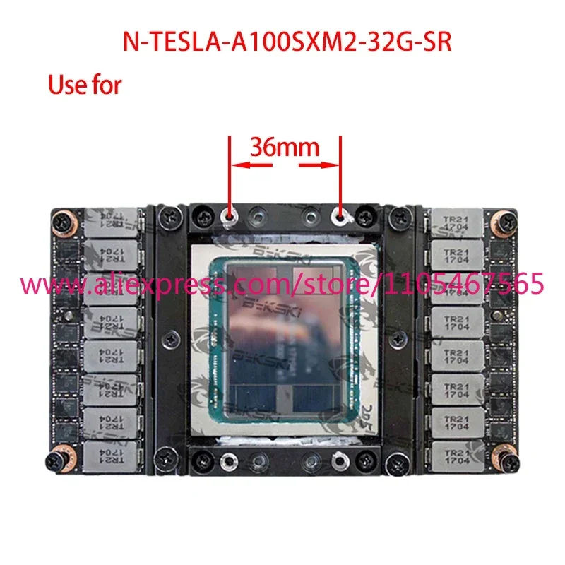 1PCS Bykski GPU Water Block for NVIDIA V100 NVLink Video Card Cooled Radiator / N-TESLA-A100SXM2-32G-SR - view 5