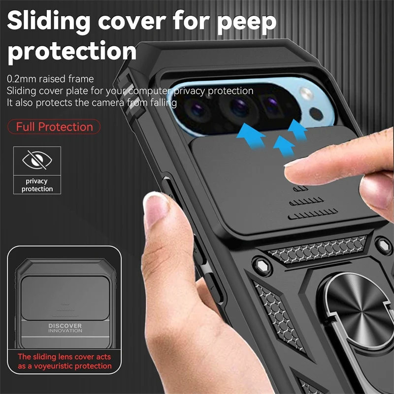 Armure Funda pour Google Pixel 10 Pro 5G, tui Cae avec anneau de support magntique pour Pixel10 Pixel 10 Pro XL 10Pro, housse de protection d'objectif