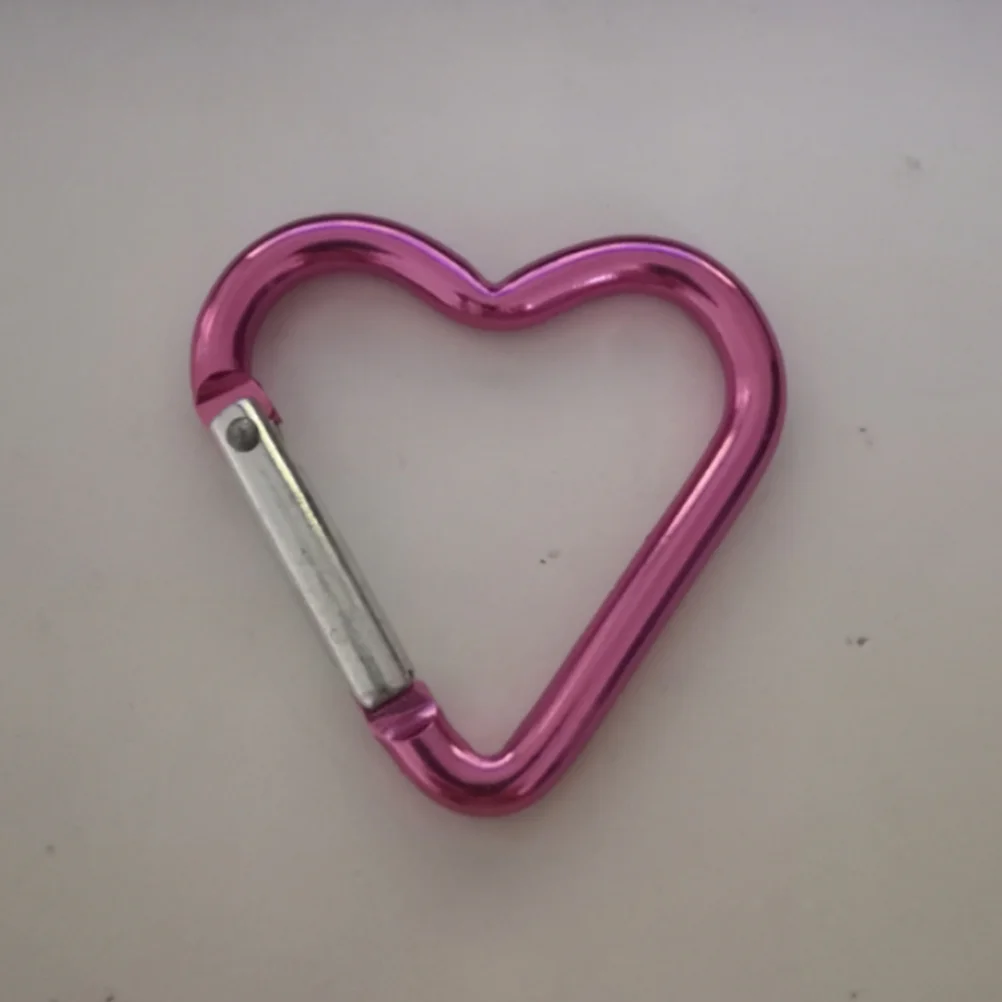 10 Pcs Carabiner Hiking Clip Heart Shape Hammock Aluminum Alloy Climbing Camping Keychain