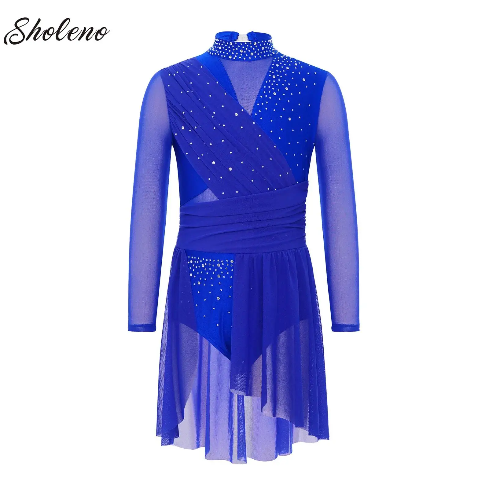 الجمباز جيرسي أطفال بنات الشكل الفني التزلج الباليه الرقص الغنائي أزياء مسرحية الراين تكدرت فساتين الرقص #1