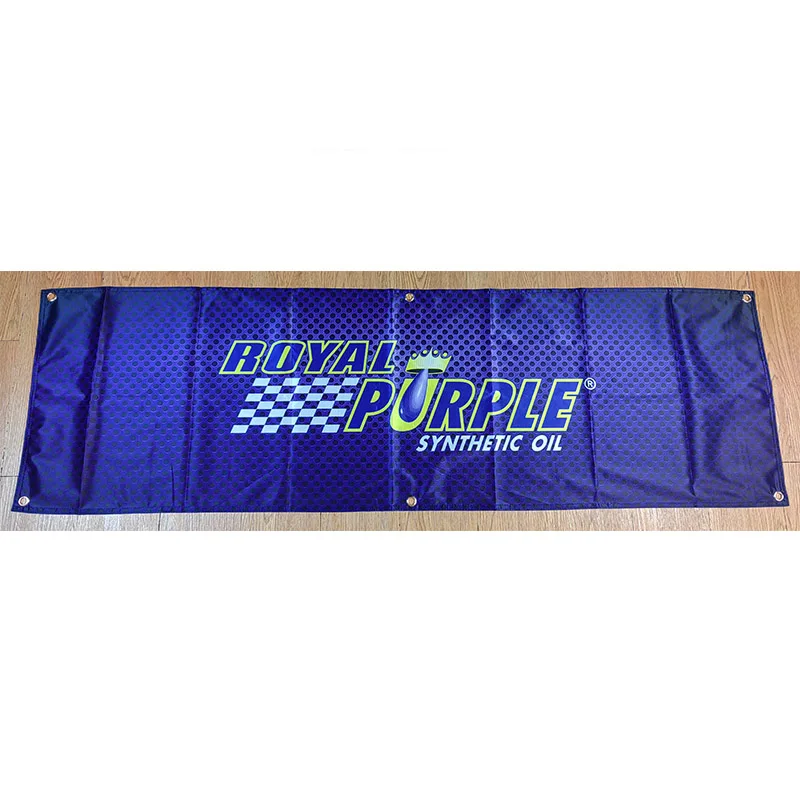 130GSM 150D Polyester Material Royal Purple Lubricants oil Banner 1.5ft*5ft (45*150cm) Size Advertising Decor Flag yhx287
