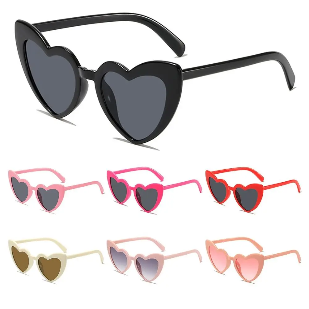 UV Protection Heart-Shaped Sunglasses Trendy Vintage Street Shooting Shades Fashion Irregular Pink Heart Sun Glasses for Women