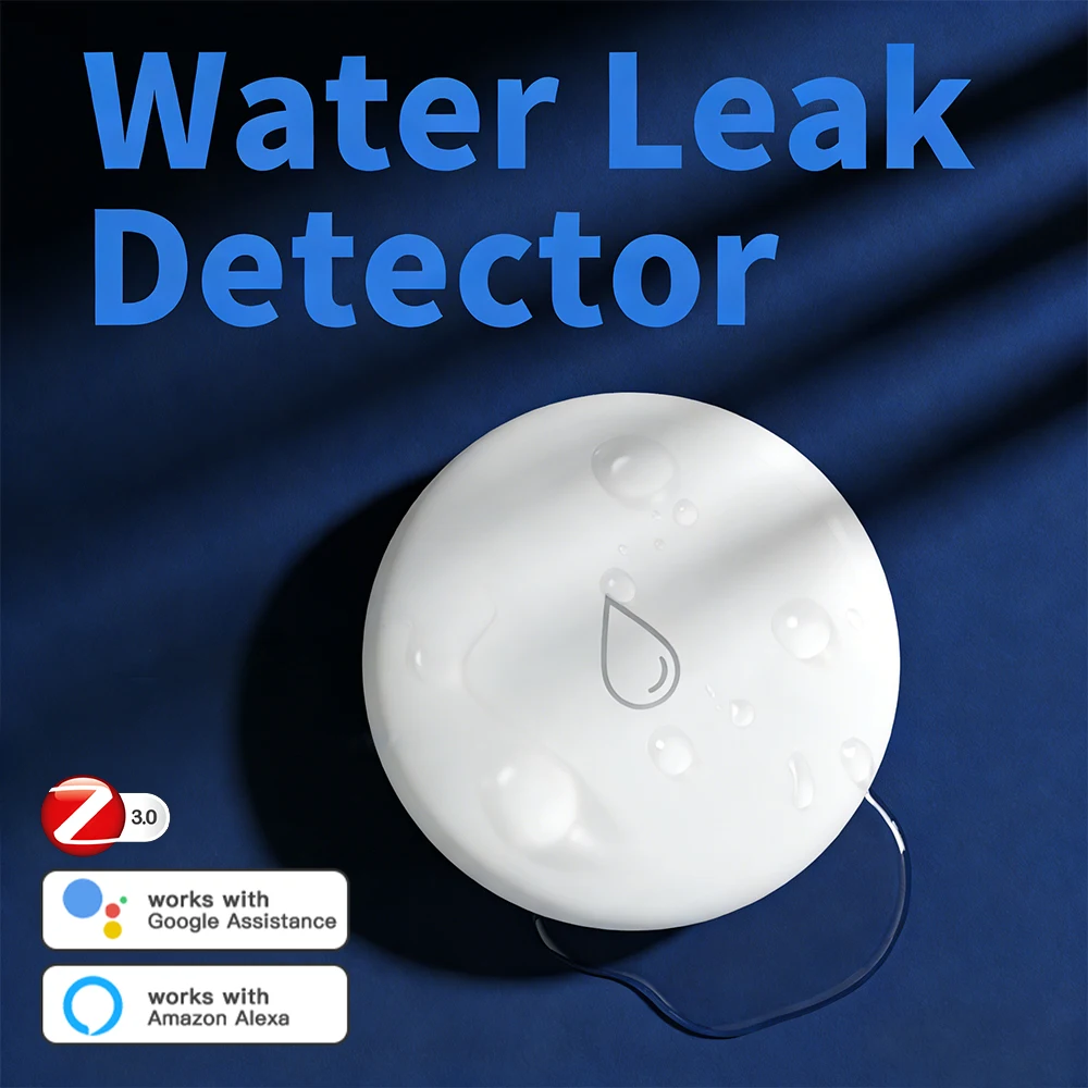 

Датчик утечки воды Tuya Zigbee 3.0, IP65, для приложения Tuya Smart Life, дистанционное управление, совместимость с Google Alexa