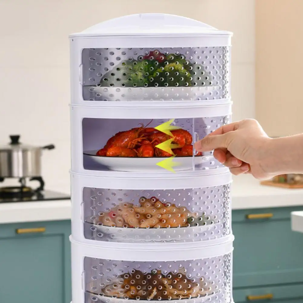 Multi-layer Food Warmer Stackable Insulated Vegetable Cover Anti-fly Dust-proof Heat Preservation Food Box for Picnic Bbq Helper