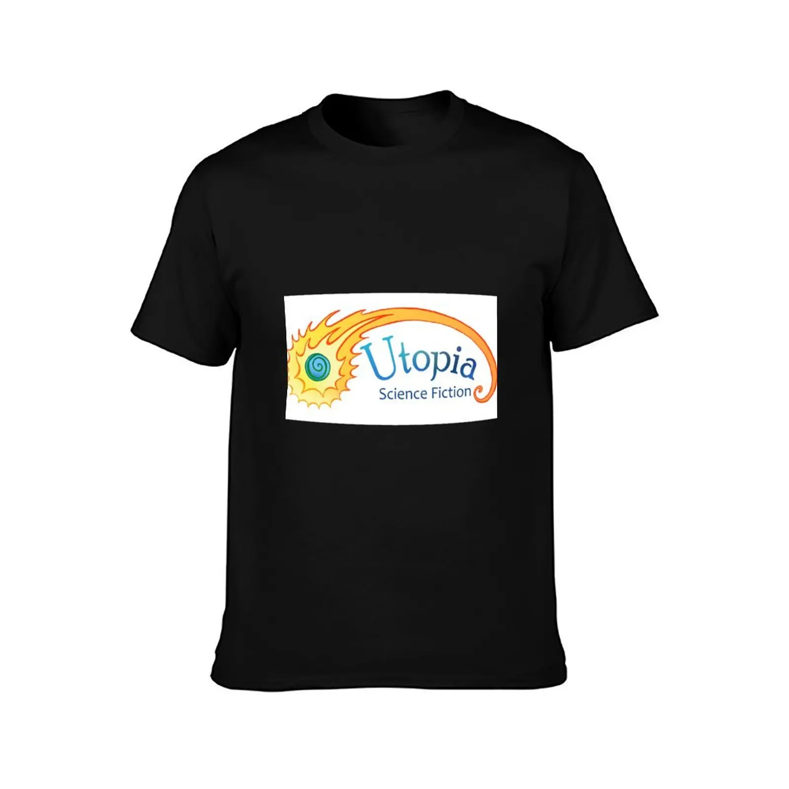 Utopia Science Fiction Logo T-Shirt Daily Work Short Sleeve Top T-Shirt
