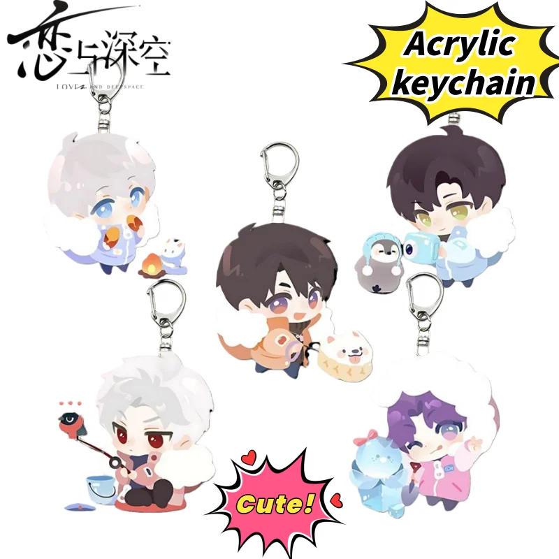 Love and Deepspace Caleb Rafayel Sylus Niedlicher Kawaii Anime Merchandise Schlüsselanhänger Hochwertiger personalisierter Cartoon-Rucksack-Anhänger