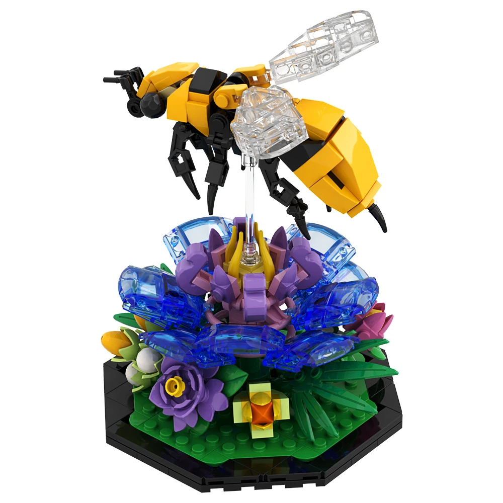 Moc Kreativität Insekten Biene/Schmetterling/Libelle Baustein Set Bienen sammeln Honig Ziegel Dschungel Libelle Spielzeug für Kinder Geschenk