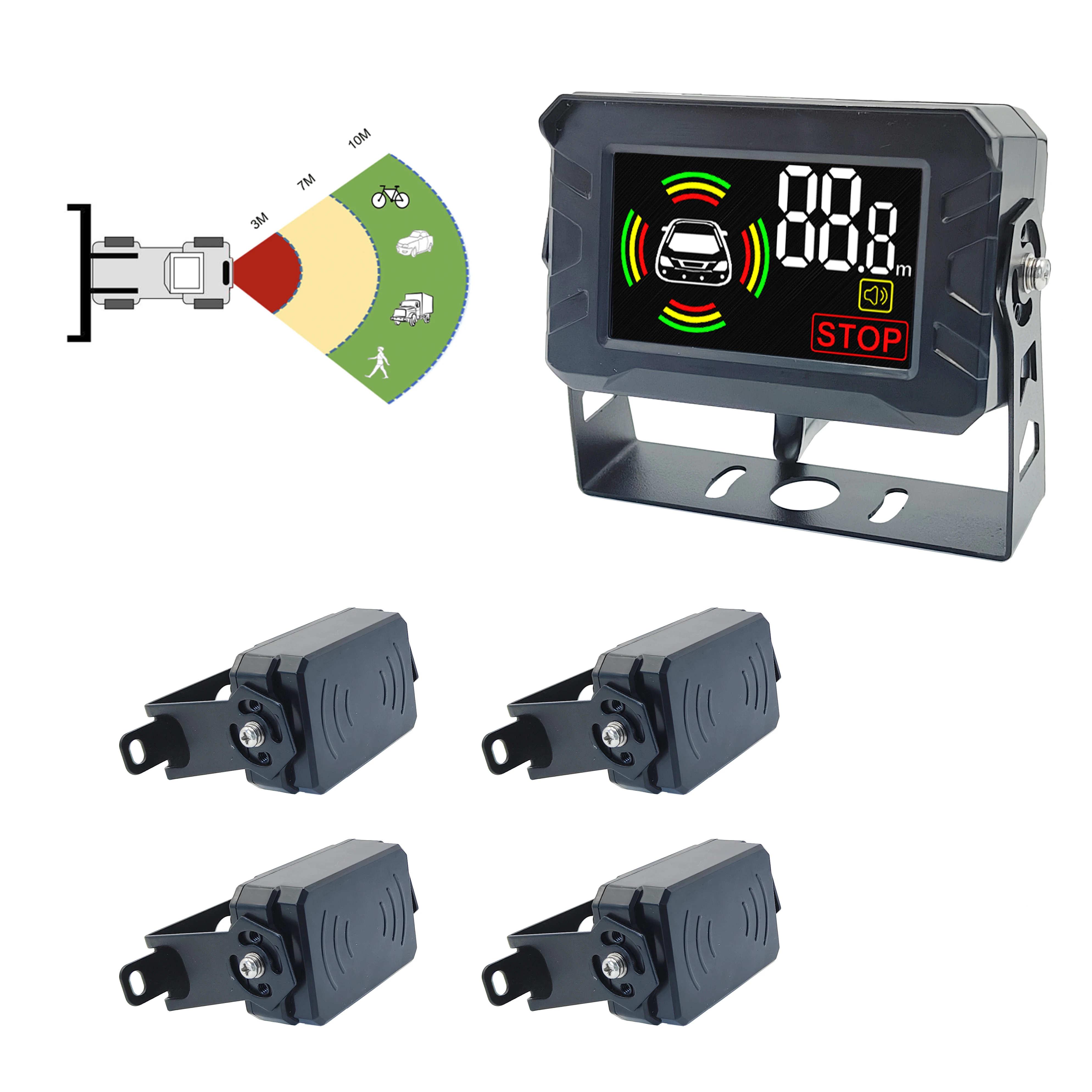 

High-Precision 10M Parking Sensor IP69 Dustproof & Customizable Alert Range