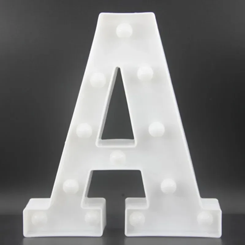 22CM DIY A-Z Alphabet Letter LED Light White Up Symbol Indoor WALL Wedding Party Window Display Battery Lamp Romantic Decoration