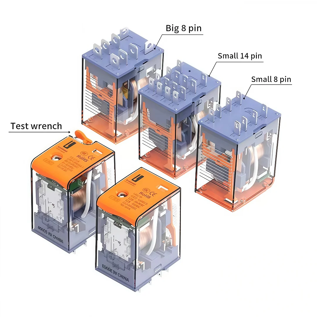LANBOO J21A Relay 12V 24V/DC 220V AC Voltage Coil High Quality General Purpose Micro Mini Relay with Socket Base 8pin/14pin