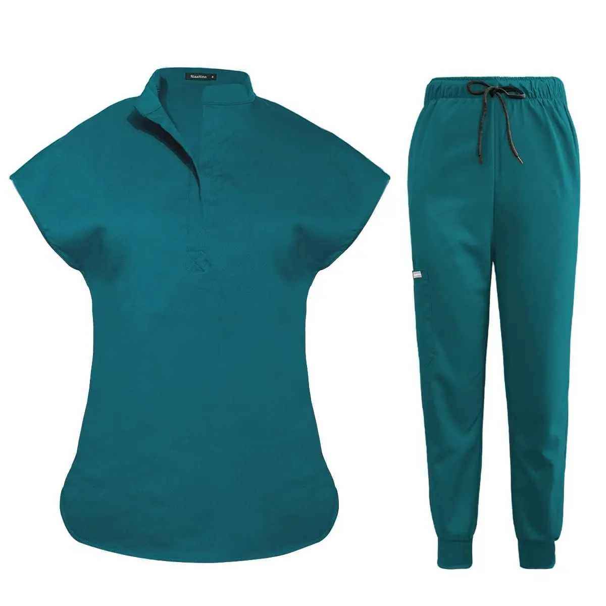 

Niaahinn uniformes quirúrgicos mujer Womens Scrub Top & Scrub Jogger Pant with Multiple Pockets Medium Uniform Suit